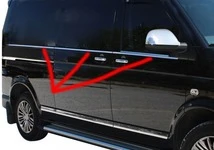 Нижня окантовка вікон (6 частин, нерж) Довга база для Volkswagen T5 2010-2015 рр