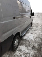 Бокові пороги Allmond Grey (2 шт., алюм.) Довга база для Peugeot Boxer 2006-2025 рр