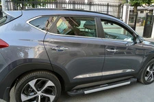Молдинг дверний (широкий, 4 шт, нерж) для Hyundai Tucson TL 2016-2021рр