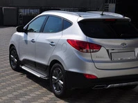 Бокові пороги Allmond Grey (2 шт., алюм.) для Hyundai IX-35 2010-2015 рр