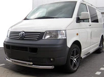 Нижня подвійна губа ST014 (нерж) 60 на 42мм для Volkswagen T5 Transporter 2003-2010 рр