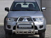 Передній захист QT007 (нерж.) для Mitsubishi Pajero Sport 2008-2015 рр
