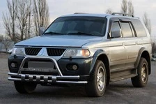 Передній захист ST015-2025WT (нерж) для Mitsubishi Pajero Sport 1996-2007 рр