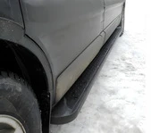 Бокові пороги Allmond Black (2 шт., Алюміній) Довга база для Fiat Talento 2016- рр