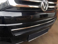 Накладка на решітку бампера (нерж) Carmos - турецька сталь для Volkswagen T5 2010-2015 рр