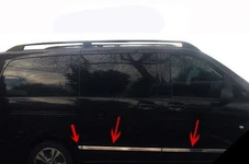 Молдинг дверний (6 частин, нержавійка) Довга, 1 бічні двері для Mercedes Vito / V-class W447 2014- рр