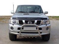 Кенгурятник QT007 (нерж) для Nissan Patrol Y61 1997-2011 рр