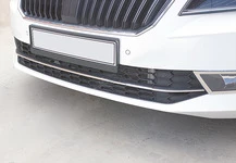 Накладки на передній бампер OmsaLine (3 шт., нерж.) для Skoda Superb 2015-2024 рр