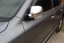 Накладки на дзеркала 2003-2007 (2 шт., нерж) Carmos - Турецька сталь для Volkswagen Touareg рр