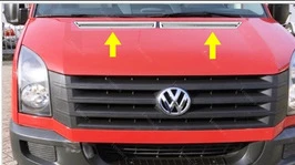 Накладка на капот (2 шт, нерж) для Volkswagen Crafter 2006-2016 рр