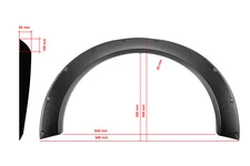 Універсальні накладки на арки UNIV-034 (4 шт, ABS-пластик, чорні)