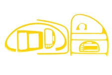 Накладки на панель (жовтий колір) для Citroen Saxo