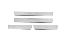 Накладка на пороги Carmos V2 (4 шт, нерж) для Hyundai Santa Fe 2 2006-2012 рр