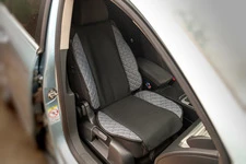 Накидка на сидіння ECO і тканина (1 шт, Сірий з сірою ниткою-2025 тканина)