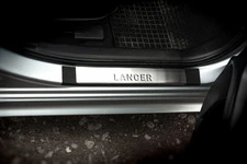 Накладки на пороги (OMSA, 4 шт, нерж) для Mitsubishi Lancer X 2008- рр