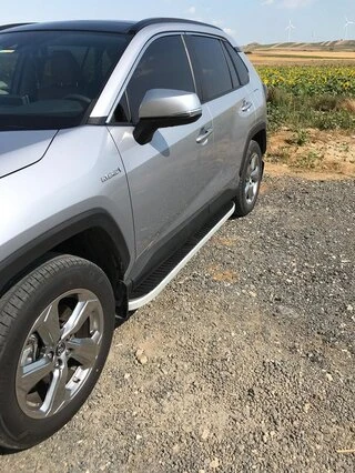 Бокові пороги Tayga Grey (2 шт., алюміній) для Toyota Rav 4 2019- рр