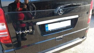 Накладка над номером (1-двер, нерж) OmsaLine - Італійська нержавійка для Mercedes Vito W639 2004-2014 рр