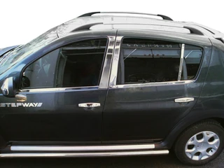 Зовнішня окантовка вікон (4 шт., нерж.) Carmos - Турецька сталь для Renault Sandero 2007-2013 рр