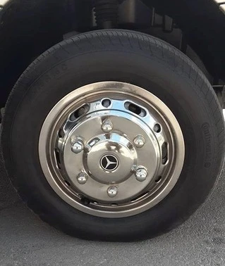 Ковпаки з нержавійки Ексклюзив V1 (2 катковий, 4 шт) 2013-2018 для Mercedes Sprinter W906 рр