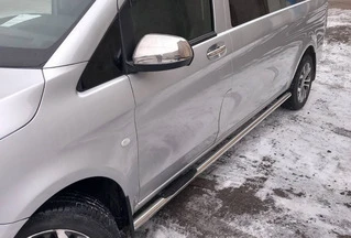 Накладки на дзеркала Частина дзеркала (2 шт) Carmos - Турецька сталь для Mercedes Vito / V-class W447 2014- рр