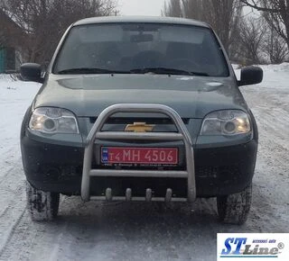 Кенгурятник QT007 (нерж) для Chevrolet Niva