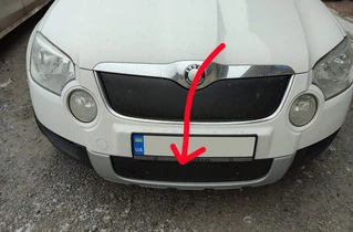 Зимова накладка на решітку (нижня, 2009-2013) Матова для Skoda Yeti рр
