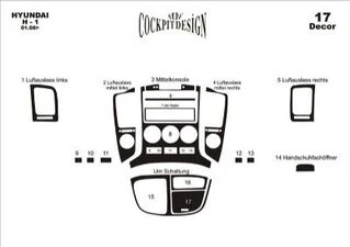 Накладки на панель (small set) Дерево для Hyundai H300, H1, Starex 2008-2020 рр