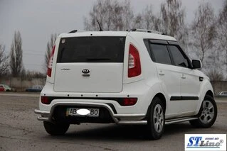 Задній захист AK007-2 (нерж) для Kia Soul II 2013-2018 рр
