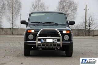 Кенгурятник QT007 (нерж.) для Lada Niva та Urban