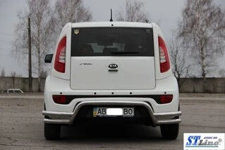 Задній захист AK007-2 (нерж) для Kia Soul II 2013-2018 рр
