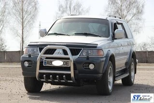 Кенгурятник QT007 (нерж) для Mitsubishi Pajero Sport 1996-2007 рр