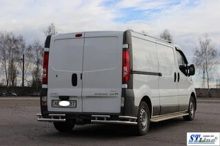 Задній захист AK003-Plus-2 (нерж) для Renault Trafic 2001-2015 рр