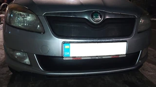 Зимова накладка на решітку (2011-2014, верхня) Глянцева для Skoda Fabia рр