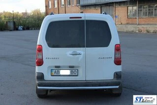 Задній захист AK002 (нерж.) 60 мм для Peugeot Partner Tepee 2008-2018 рр