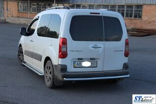 Задній захист AK002 (нерж.) 60 мм для Peugeot Partner Tepee 2008-2018 рр