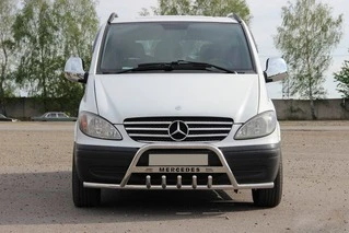 Кенгурятник WT004-Plus з вусами (нерж.) для Mercedes Vito W639 2004-2014 рр