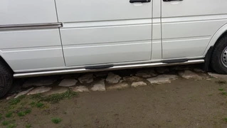 Бічні труби (2 шт., нерж.) Довга база, d70 для Mercedes Sprinter W901/902/903/904/905 1995-2006 рр