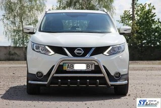 Кенгурятник WT003-Plus (нерж) для Nissan Qashqai 2014-2021 рр
