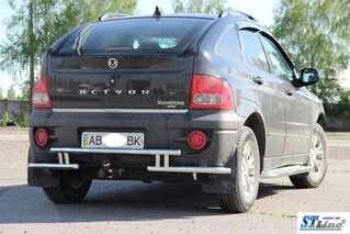 Задній захист AK005-2 (нерж) для SsangYong Action 2005-2018 рр
