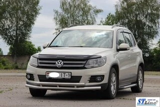 Передній захист ST016 (нерж) для Volkswagen Tiguan 2007-2016 рр