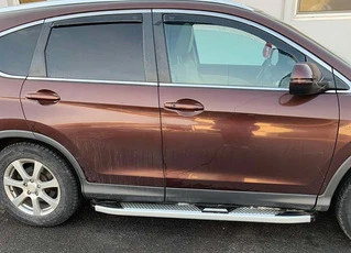 Бокові пороги Mevsim Grey (2 шт., Алюміній) для Honda CRV 2012-2016 рр