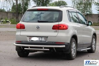 Задній захист AK002-2 (нерж) для Volkswagen Tiguan 2007-2016 рр