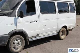 Бокові пороги KB001 (нерж) 60 мм для Газель, соболь