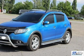 Бокові пороги KB001 (нерж) 60 мм для Renault Sandero 2013-2022 рр