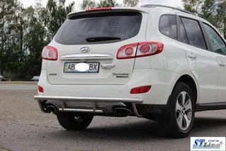 Задня дуга AK002-2 (нерж.) для Hyundai Santa Fe 2 2006-2012 рр