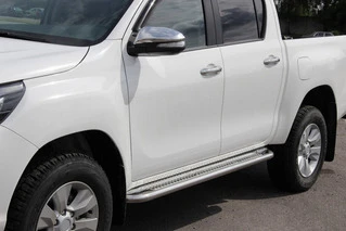 Бокові пороги KB001 (нерж) 60 мм для Toyota Hilux 2015- рр