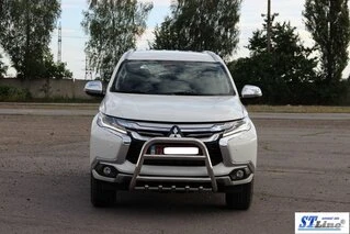 Кенгурятник WT008 (нерж) для Mitsubishi Pajero Sport 2015- рр