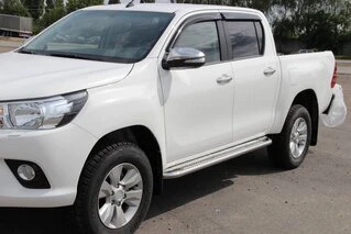 Бокові пороги KB001 (нерж) 60 мм для Toyota Hilux 2015- рр