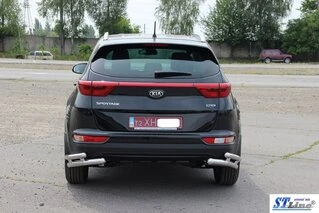 Задній захист куточки подвійні AK003-подвійний (нерж) для Kia Sportage 2015-2021 рр