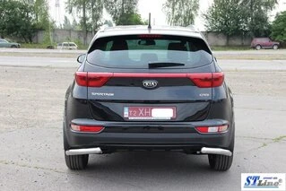 Задній захист куточки AK003 (нерж) для Kia Sportage 2015-2021 рр